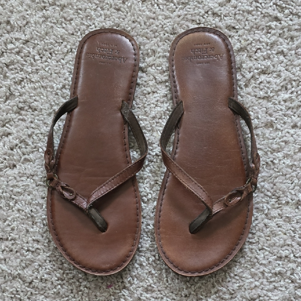 Abercrombie & Fitch Brown Leather Sandals